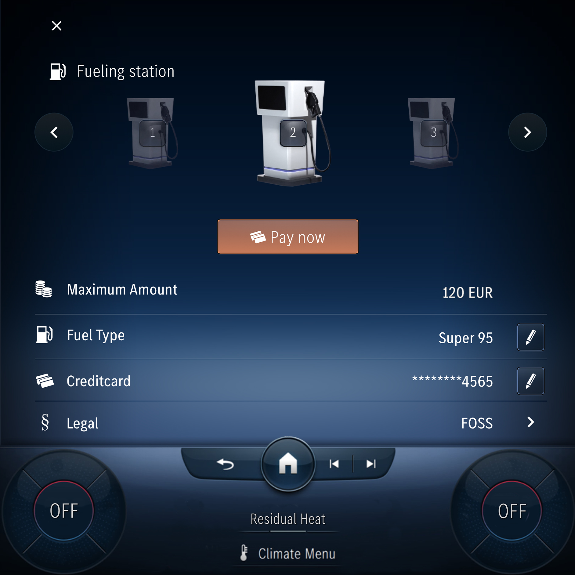 Fuel & Pay | Standaarduitrusting | Mercedes-Benz Fuel & Pay als onderdeel van de standaarduitrusting van de Digitale extra's van Mercedes-Benz.