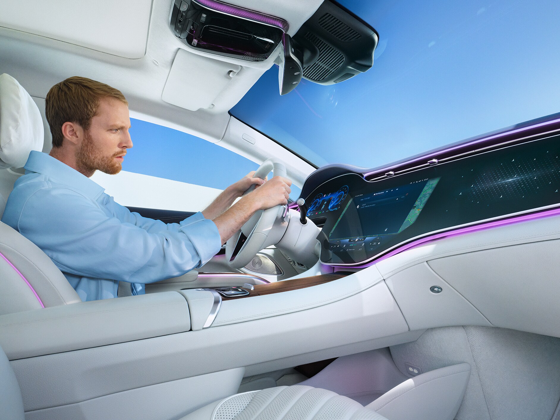 De Mercedes-Benz Service App in een Mercedes-Benz auto.