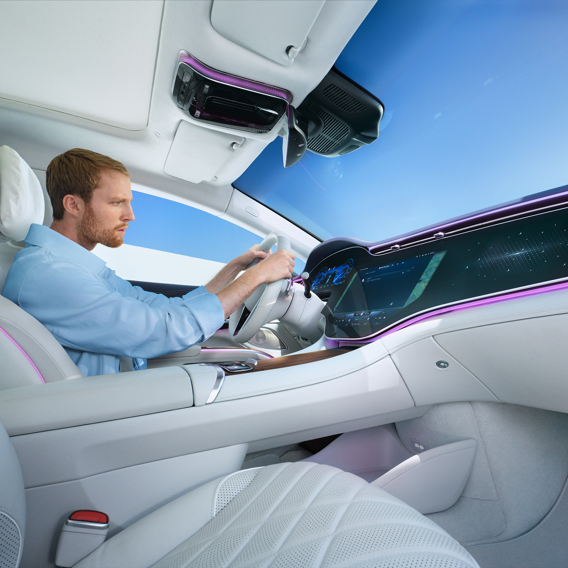 Service App in de auto| Service App | Mercedes-Benz De Mercedes-Benz Service App in een Mercedes-Benz auto.