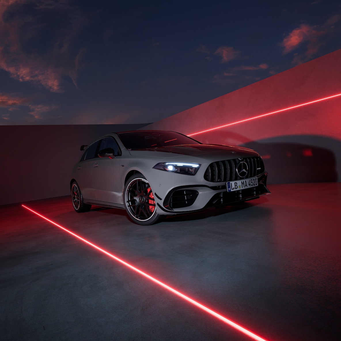De Mercedes-AMG A-Klasse met AMG Design Plus-pakket.