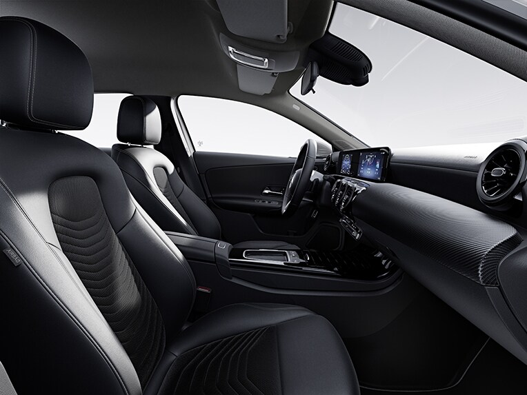 Interieur van de A-Klasse van Mercedes-Benz in de standaarduitvoering.
