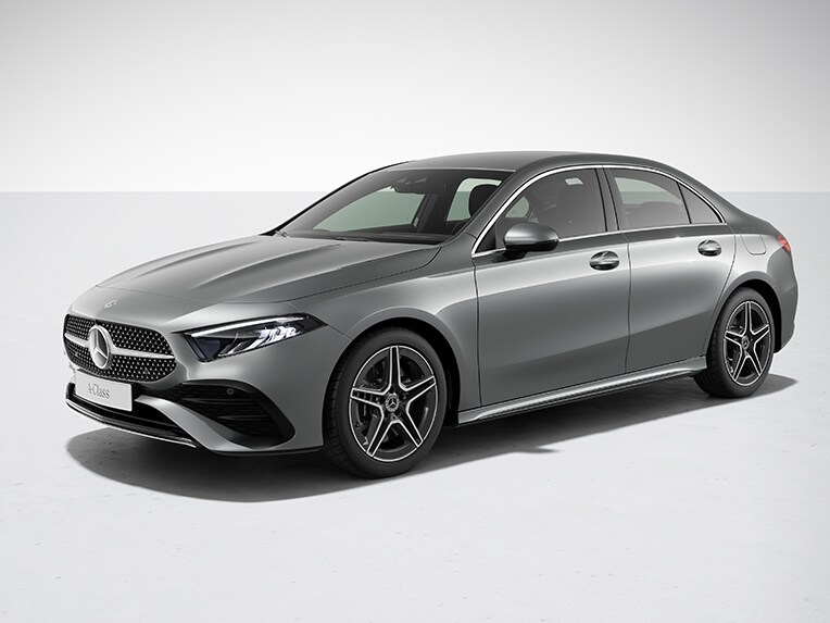 Exterieur van de A-Klasse Limousine van Mercedes-Benz met AMG Line.