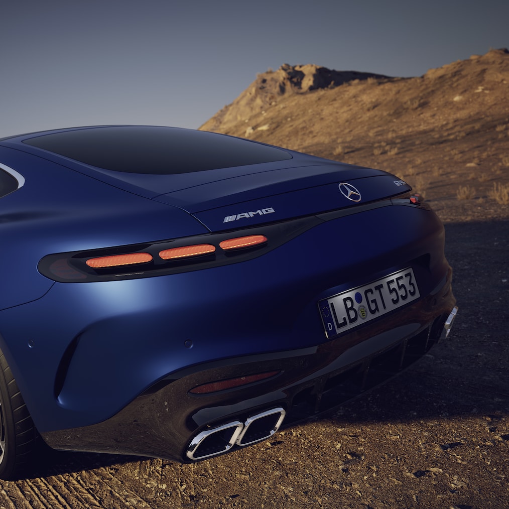 De actieve aerodynamica in de Mercedes-AMG GT 55 Coupé.