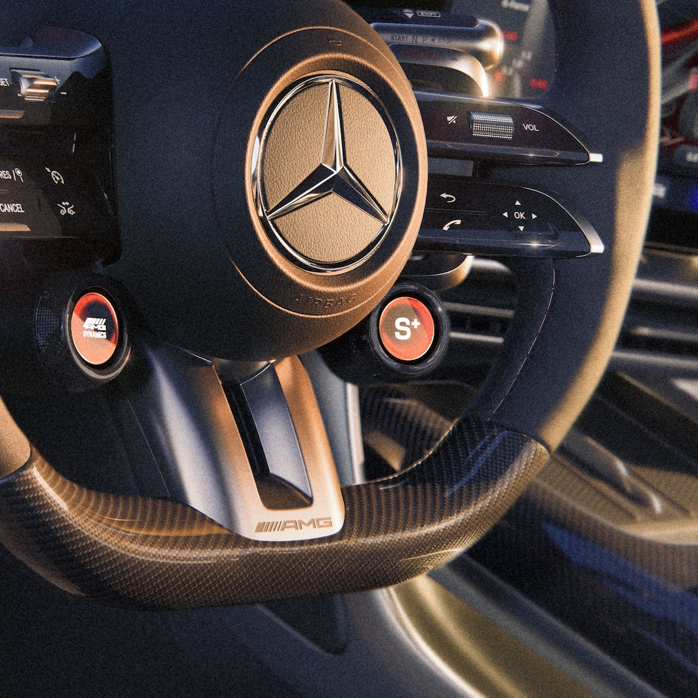 Het interieur van de GT 4-deurs Coupé van Mercedes-AMG.