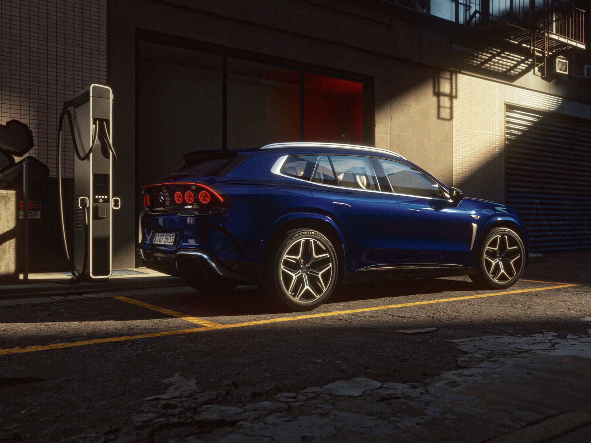De nieuwe GT SUV van Mercedes-AMG opladen.