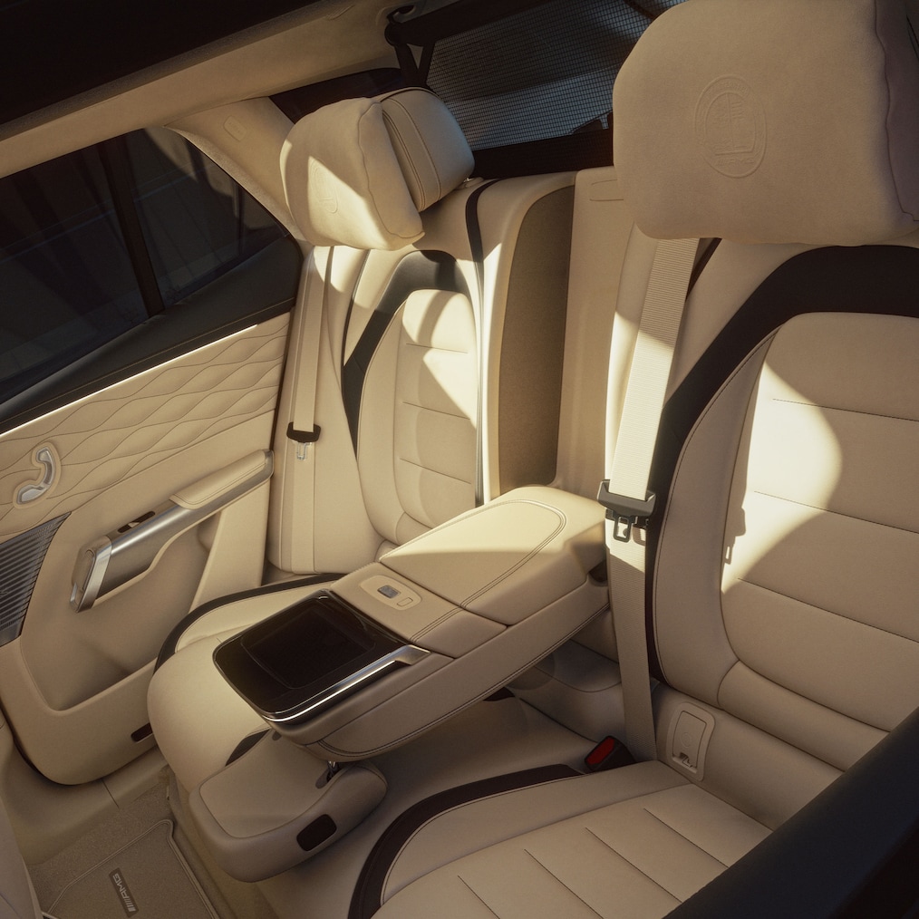 De achterzitplaatsen van de Mercedes-AMG GT 53.
