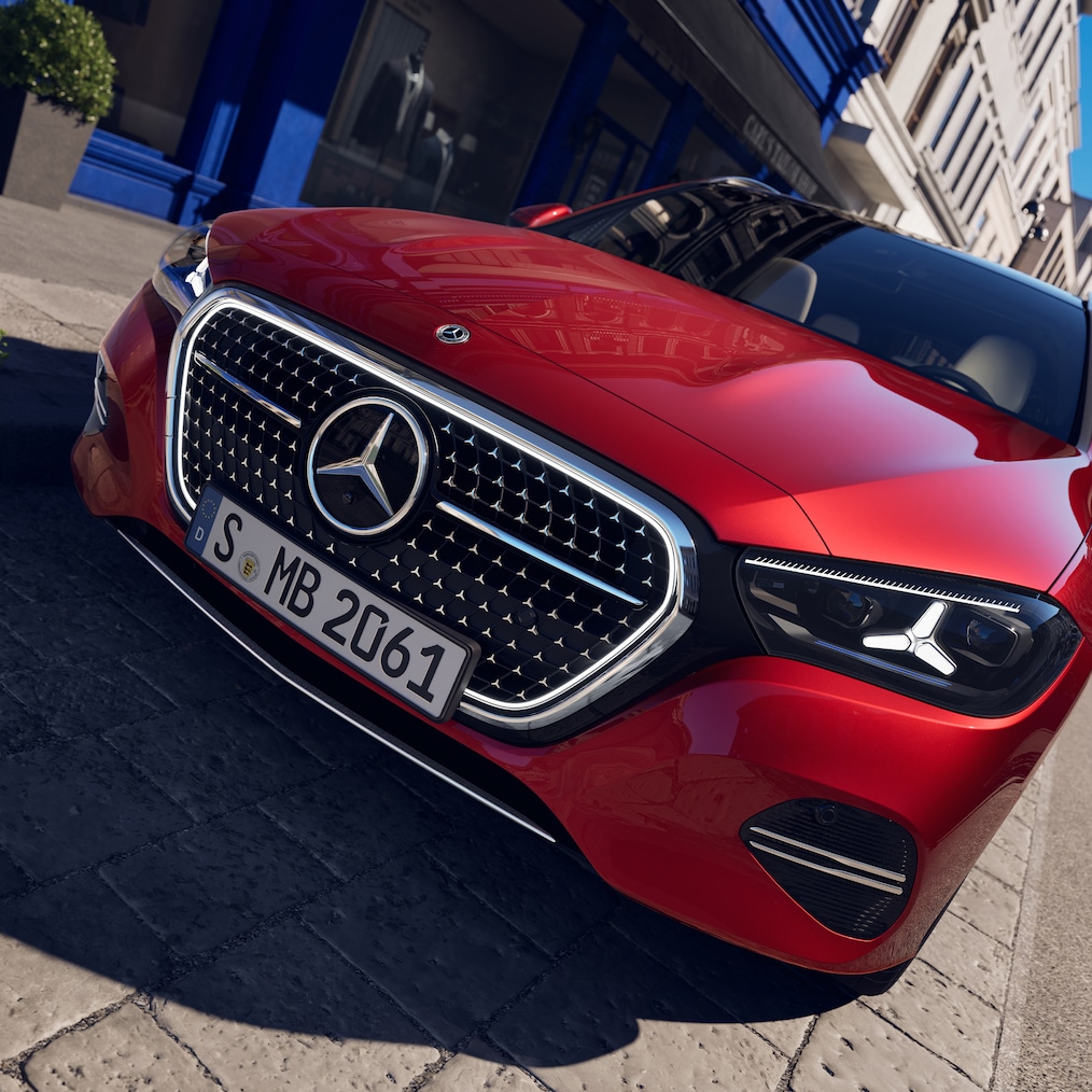 De voorzijde van de nieuwe C-Klasse Estate van Mercedes-Benz.