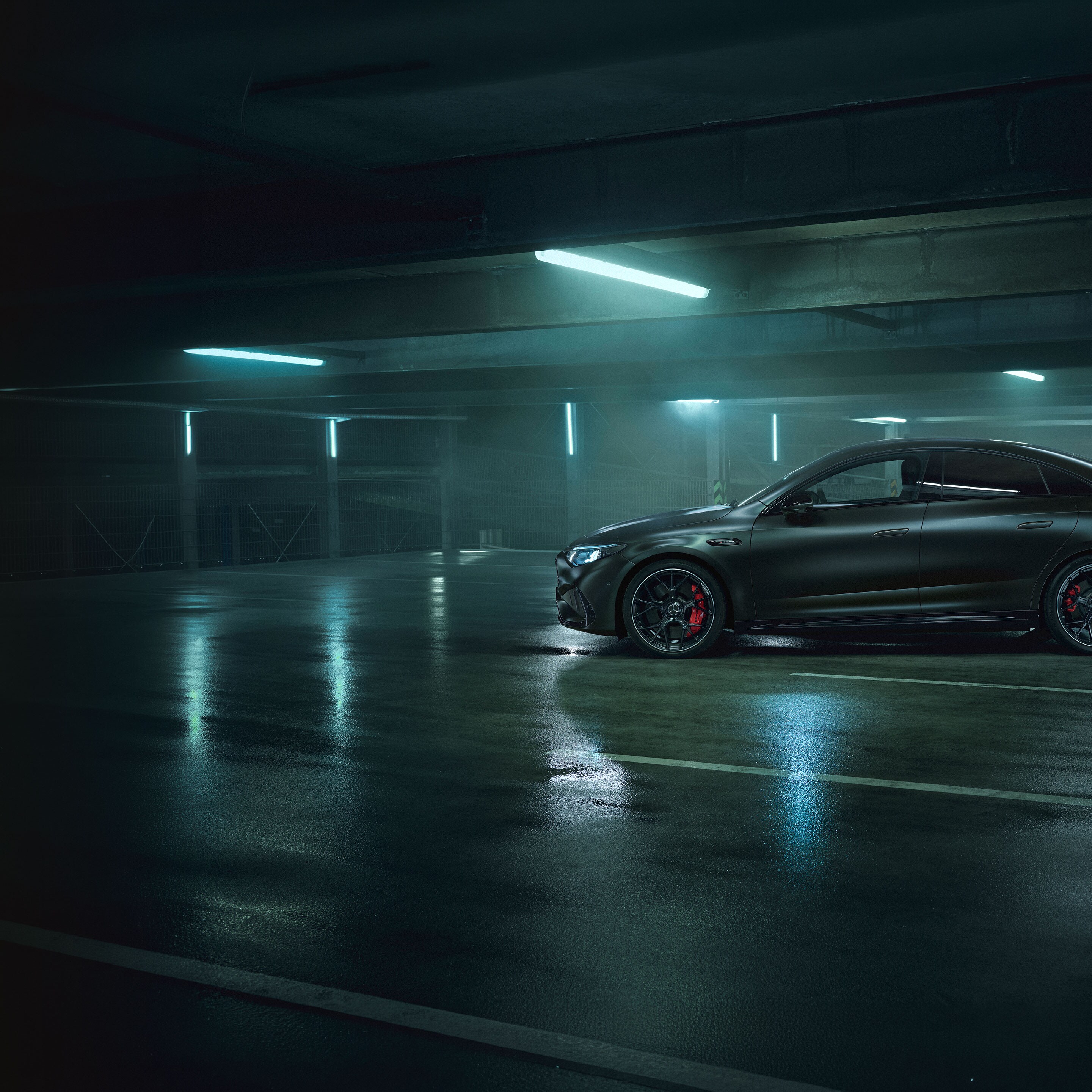 Het exterieur van de nieuwe elektrische Mercedes-AMG CLA 45 4MATIC+.