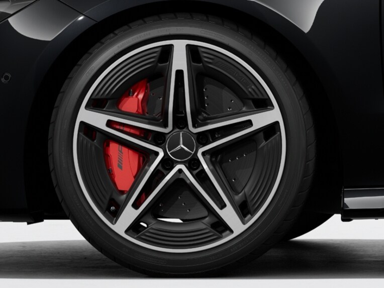 Roodgespoten remklauwen in de CLA Shooting Brake van Mercedes-AMG.