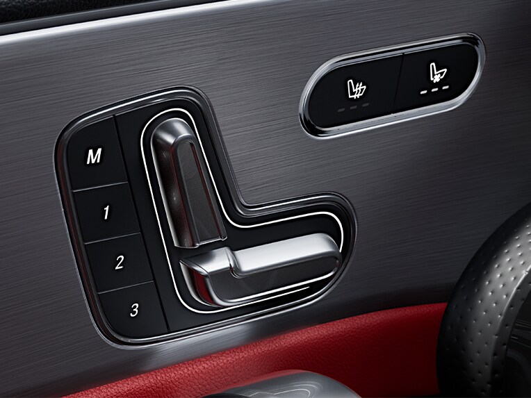 Weergave van de stoelklimaatregeling in de CLA Shooting Brake van Mercedes-AMG.
