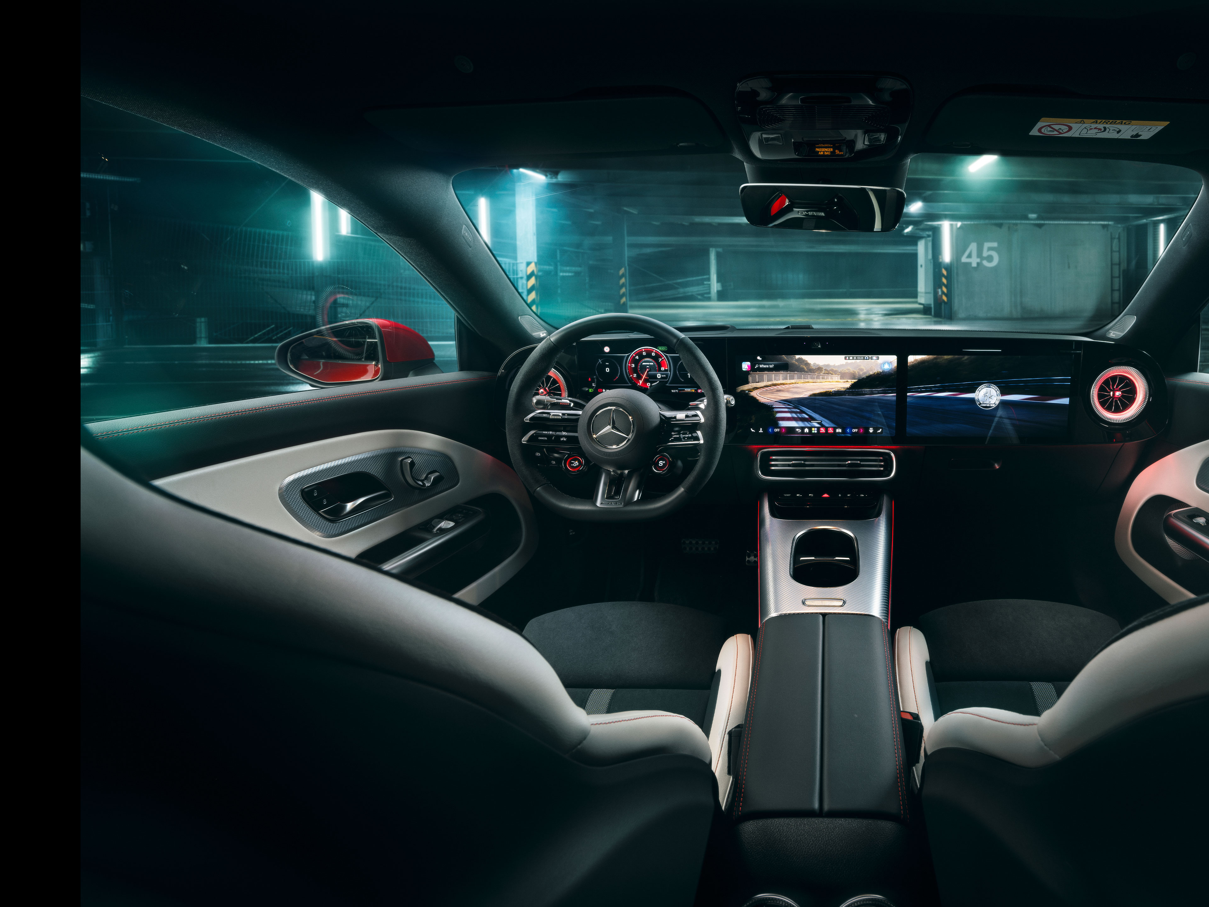 Interieur | CLA Shooting Brake | Mercedes-AMG Het interieur van de geheel nieuwe Mercedes-AMG CLA 45 4MATIC+ Shooting Brake electric.
