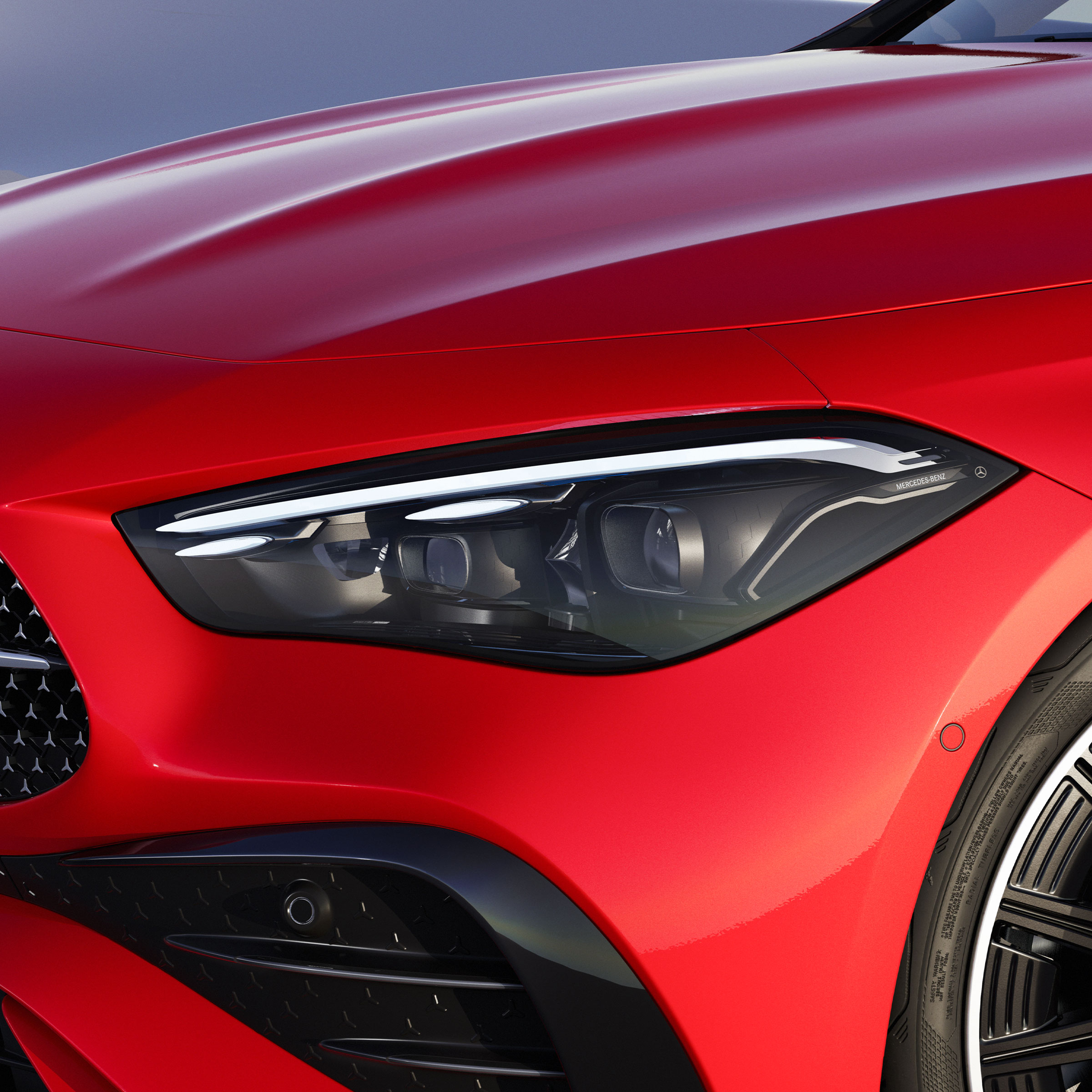 Een koplamp met DIGITAL LIGHT van de Mercedes-Benz CLE Coupé.
