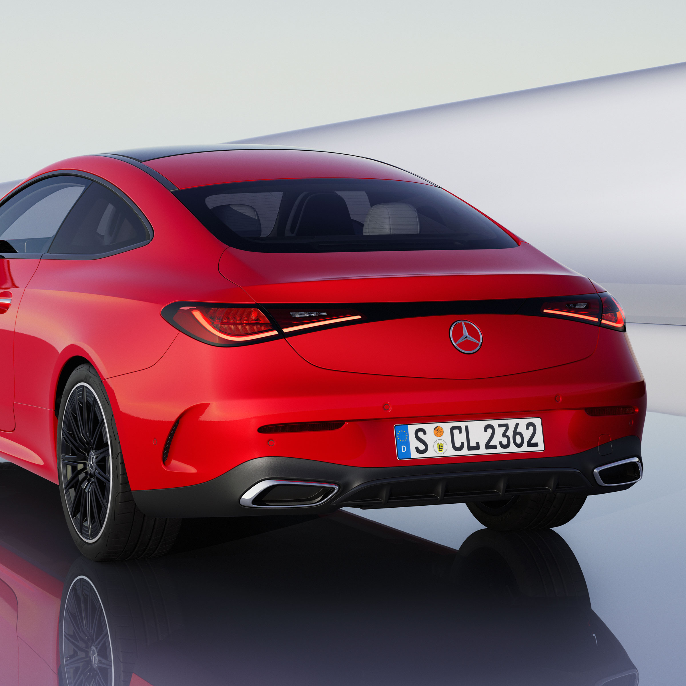 Design van de achterzijde van de nieuwe CLE Coupé van Mercedes-Benz.