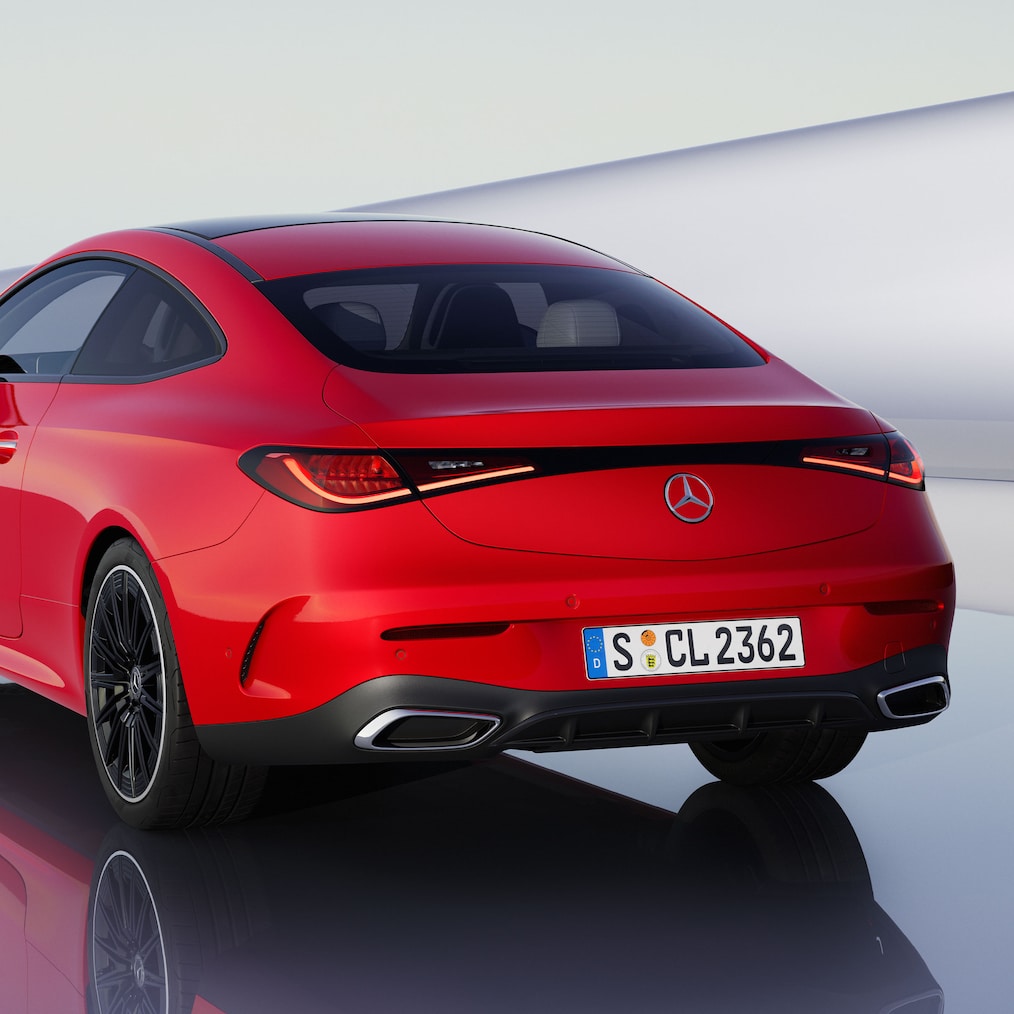 Design van de achterzijde van de nieuwe CLE Coupé van Mercedes-Benz.