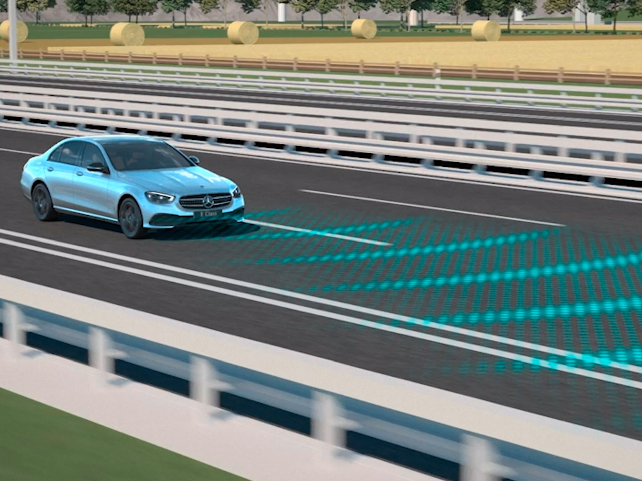 De video toont de werking van de actieve afstandsassistent DISTRONIC in de Mercedes-Benz CLS Coupé.