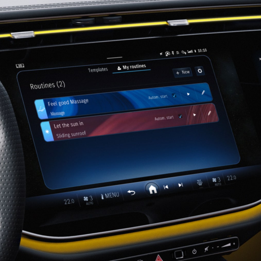 Widescreen cockpit in de E-Klasse van Mercedes-Benz.