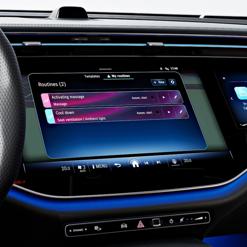 Het interieur van de Mercedes-Benz E-Klasse Limousine.