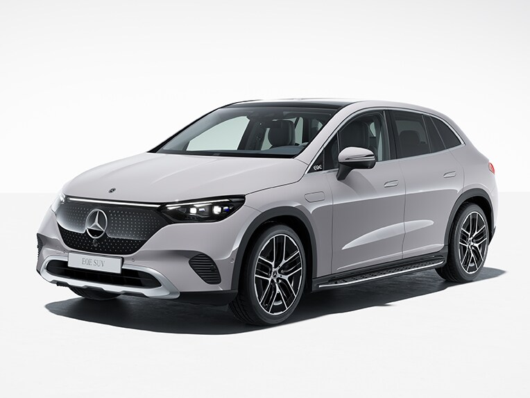 Het exterieur van de nieuwe Mercedes EQE SUV met exterieur Electric Art.