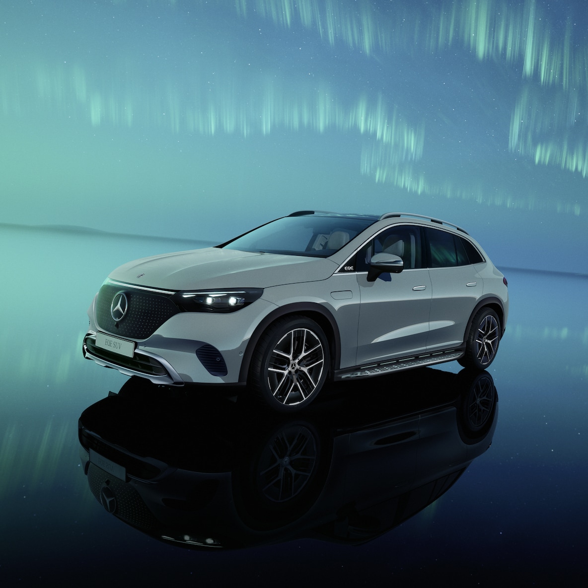 Exterieur van de Mercedes-Benz EQE SUV.