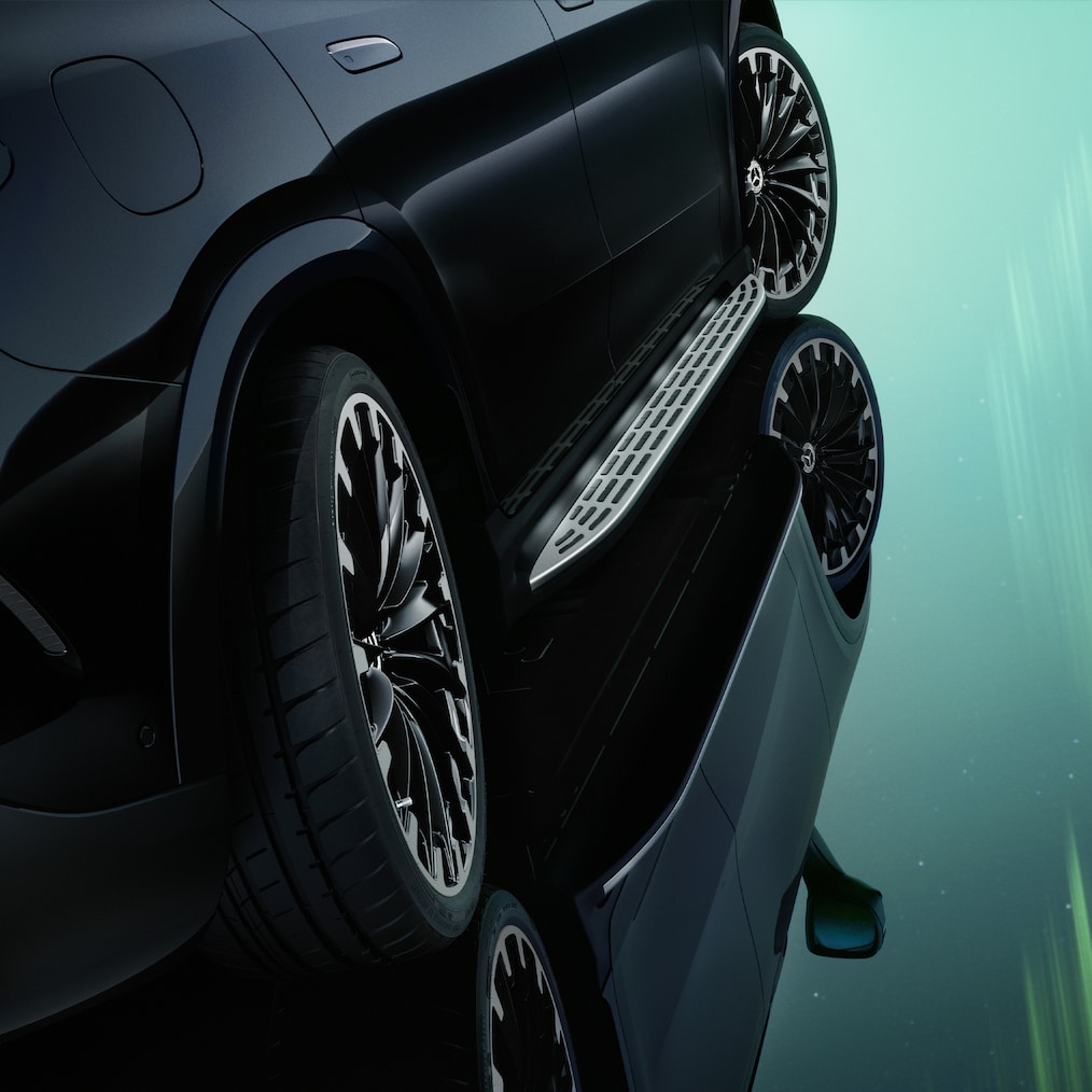 Gestuurde achteras in de EQE SUV van Mercedes-Benz.