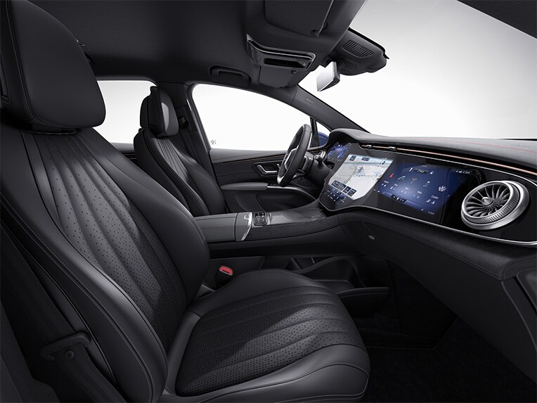 Het interieur van de EQS SUV met AMG Line.