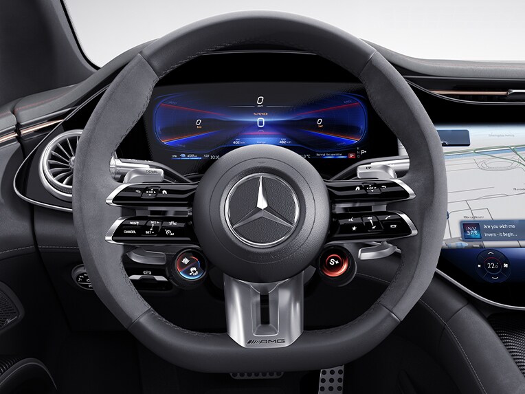 AMG Performance-stuurwiel in nappaleder/microvezel MICROCUT in de Mercedes-AMG 53 4MATIC+.