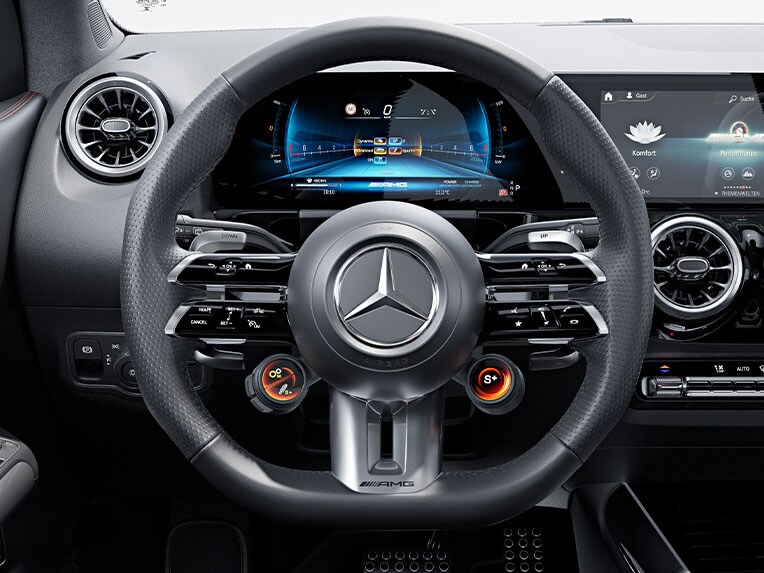 AMG Performance-stuurwiel in de Mercedes-AMG GLA.