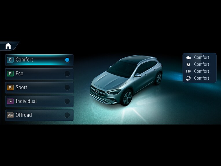 DYNAMIC SELECT in de Mercedes-Benz GLA.