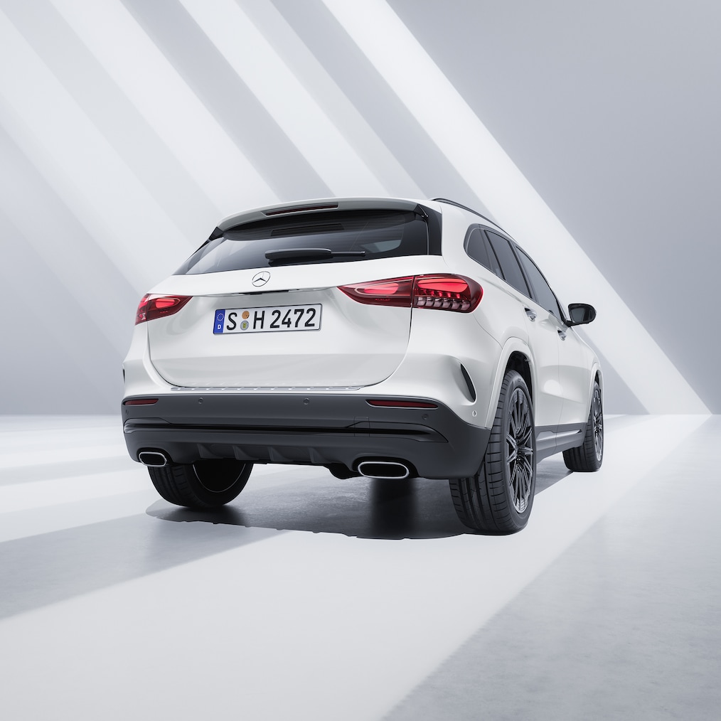 Achteraanzicht van de Mercedes-Benz GLA.