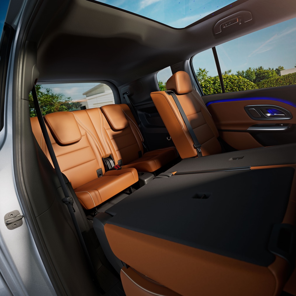 Het interieur van de geheel nieuwe elektrische GLB.