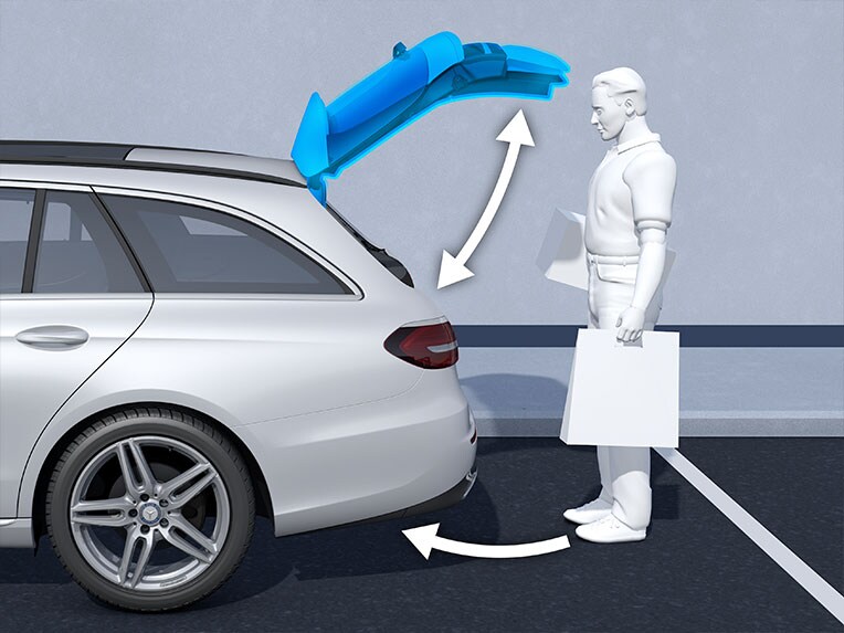 Illustratie van HANDSFREE ACCESS in de GLB van Mercedes-Benz.