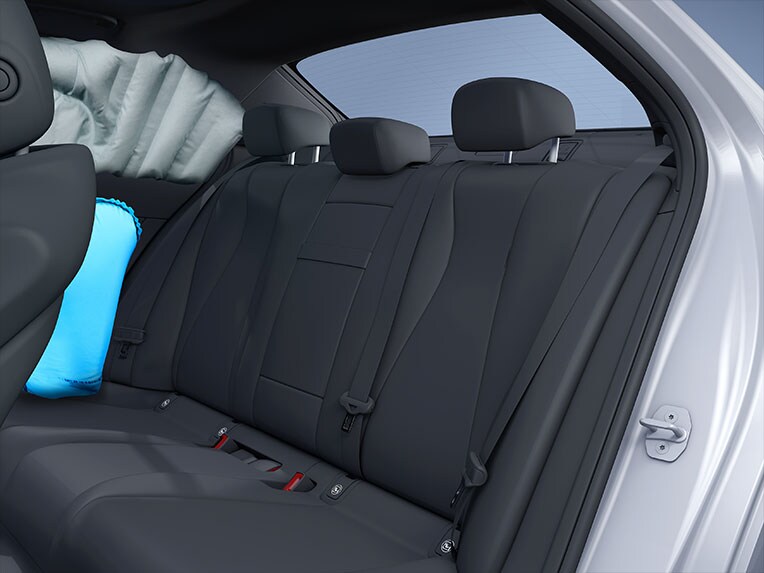 Illustratie van de sidebags achter in de Mercedes-Benz GLB.
