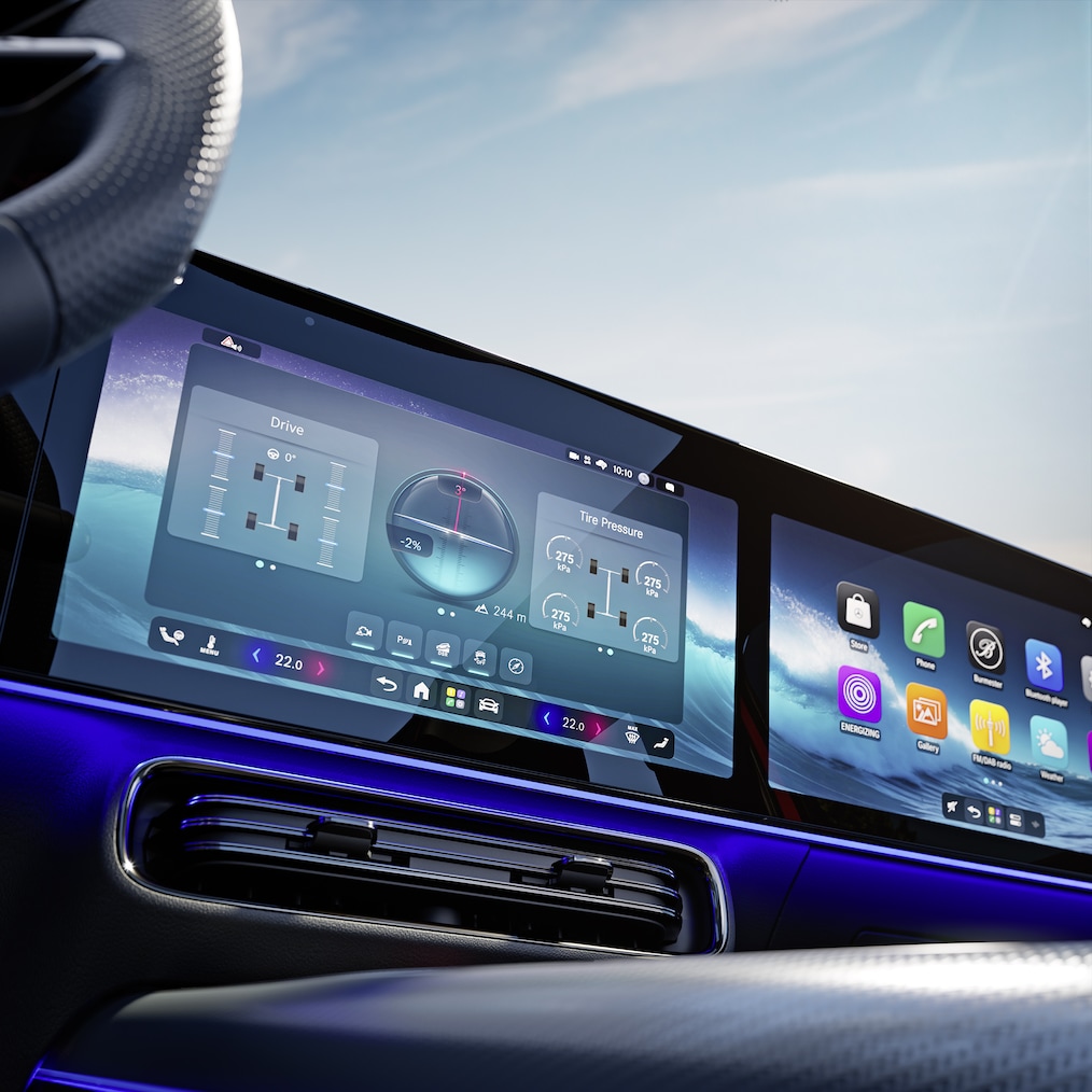 Het rijprogramma Terrain in de nieuwe Mercedes-Benz GLB.