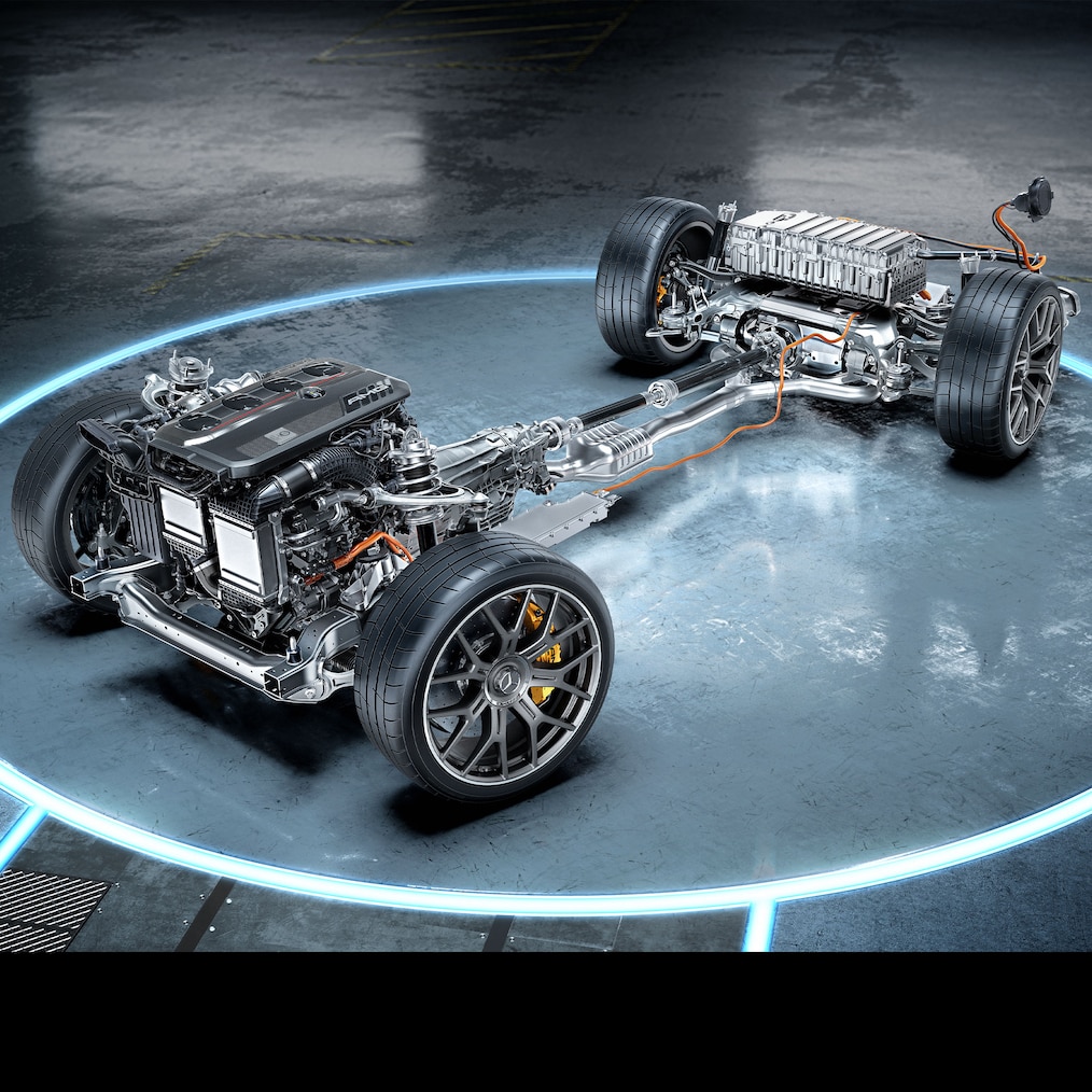 Aandrijflijn van de Mercedes-AMG GT 63 S E PERFORMANCE Coupé.