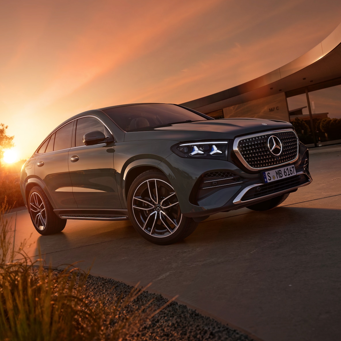 Het sportieve exterieur van de nieuwe GLE Coupé van Mercedes-Benz.