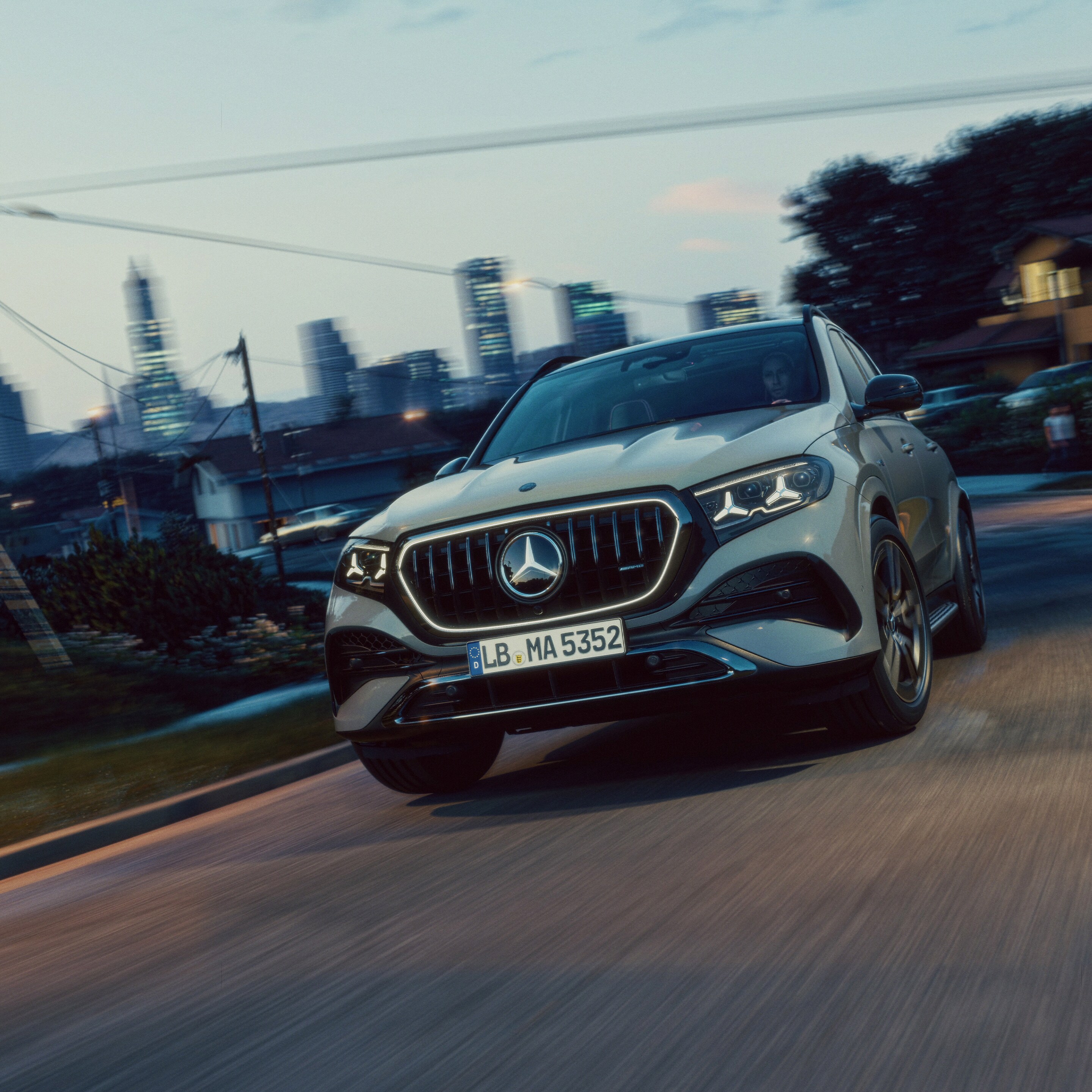 De nieuwe Mercedes-AMG GLE in vooraanzicht.