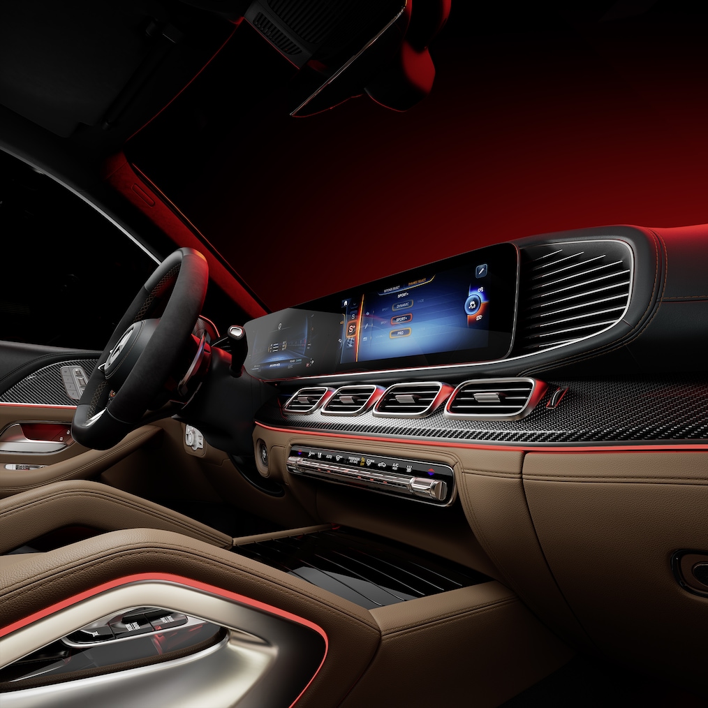 De widescreen cockpit in de GLS 63 4MATIC + van Mercedes-AMG.