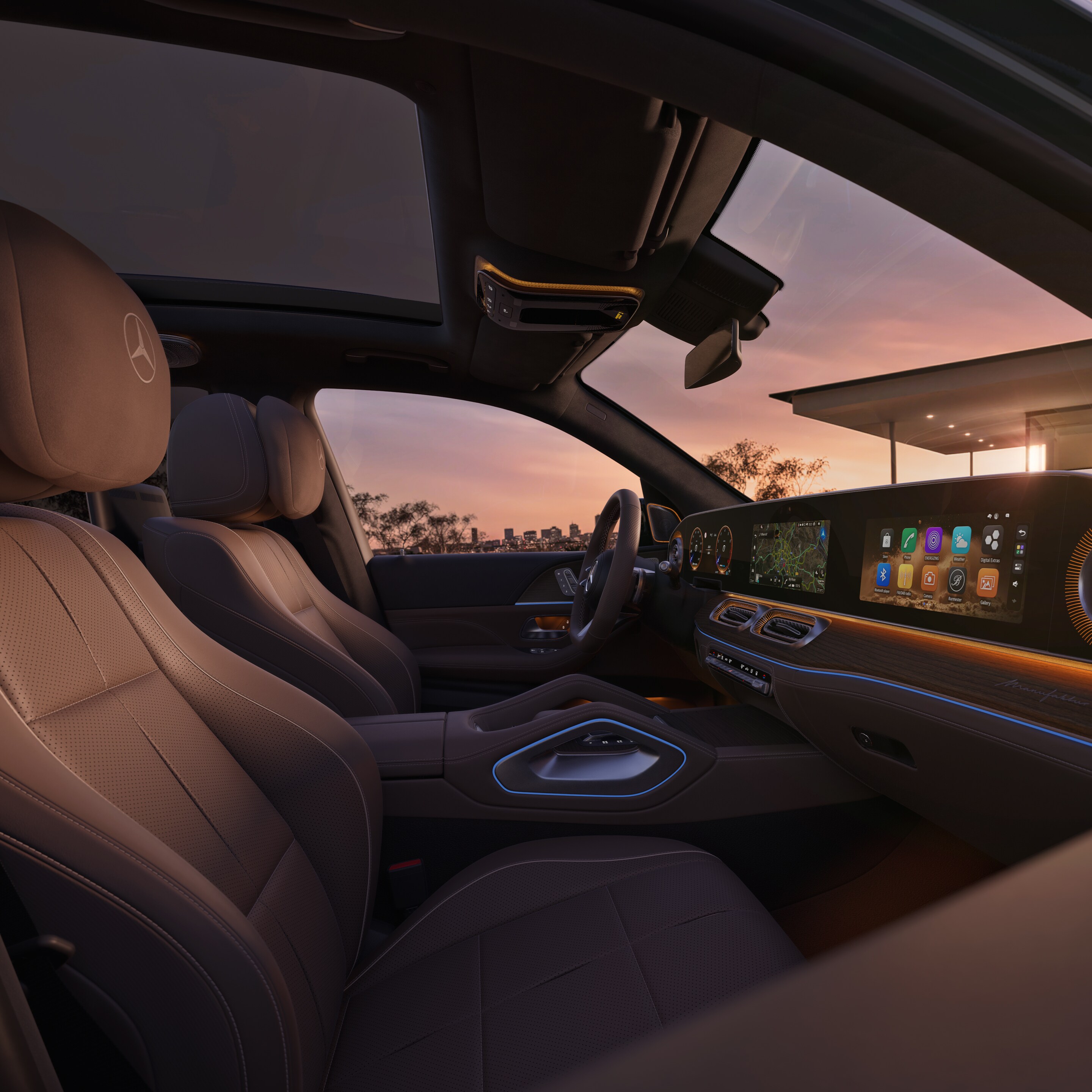 Het interieur van de nieuwe GLS van Mercedes-Benz.