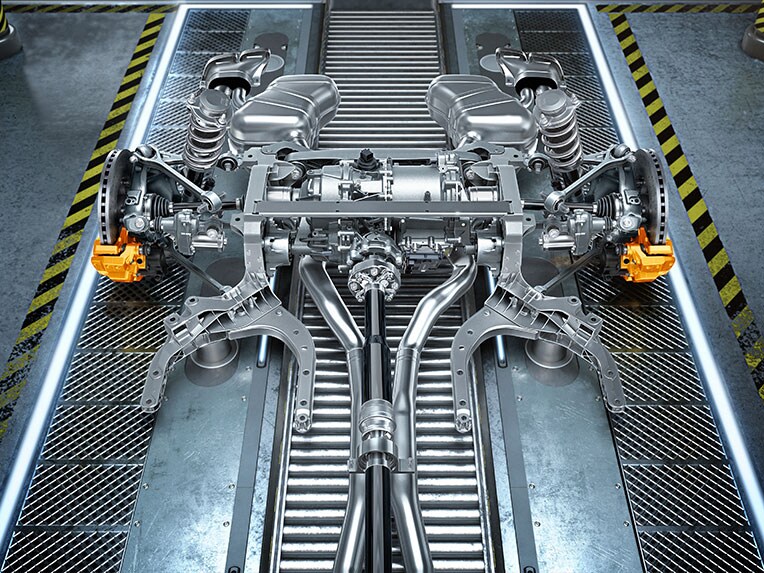 De illustratie van de efficiëntie van Mercedes-AMG.