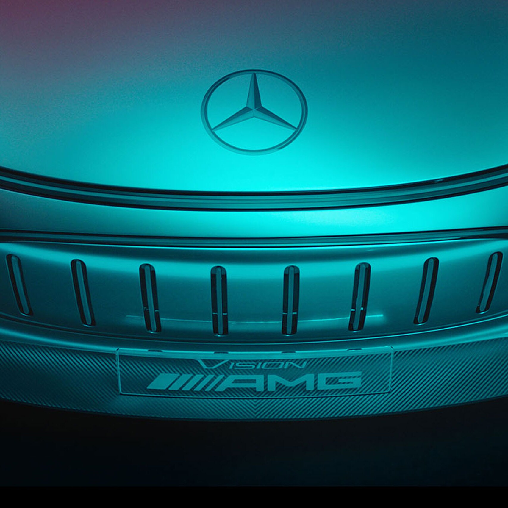 Detailopname van de voorzijde van de Vision AMG.