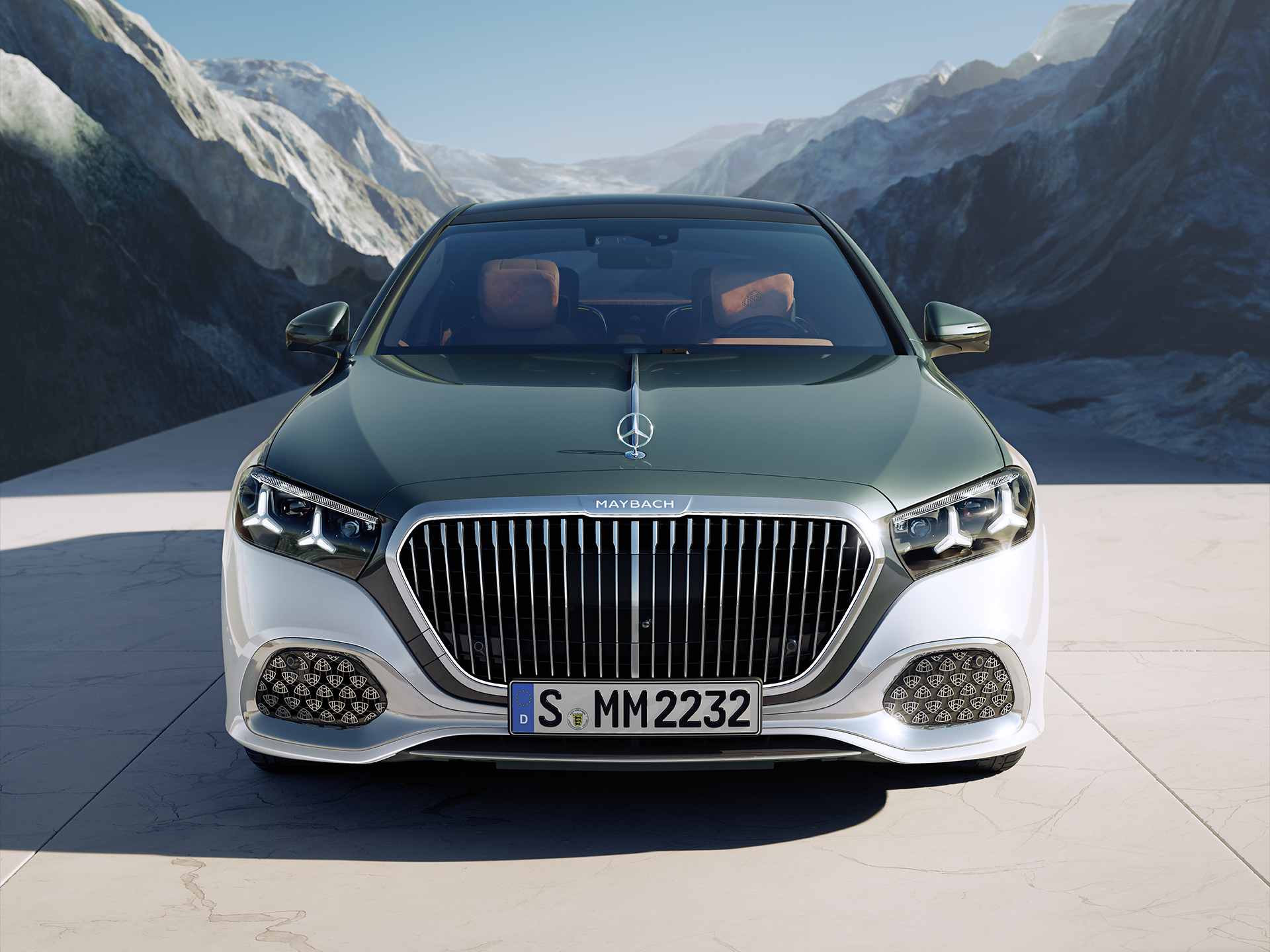 S-Klasse Limousine | Merk | Mercedes-Maybach Zijaanzicht van de Mercedes-Maybach S-Klasse.