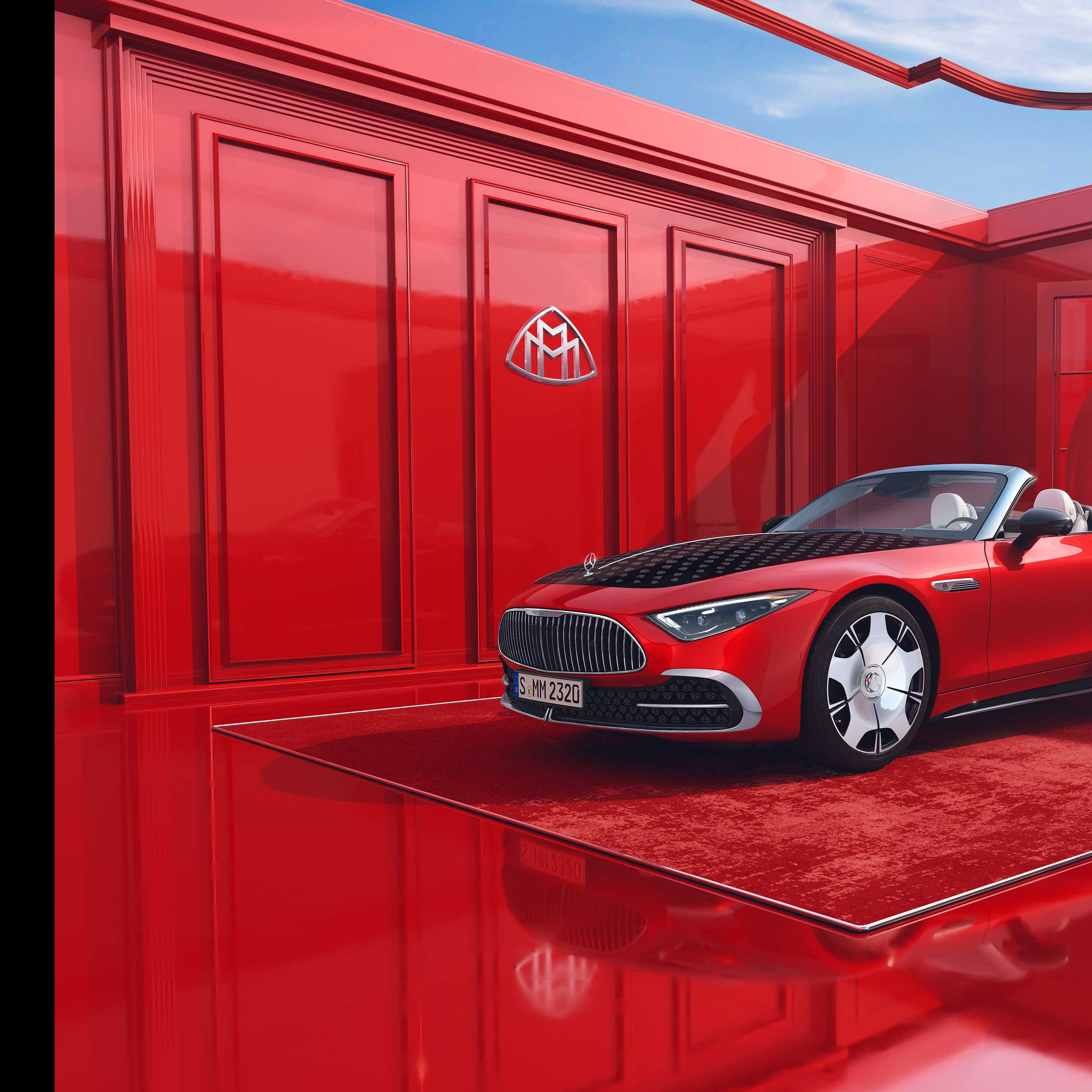 Zijaanzicht van de Mercedes-Maybach SL 680.