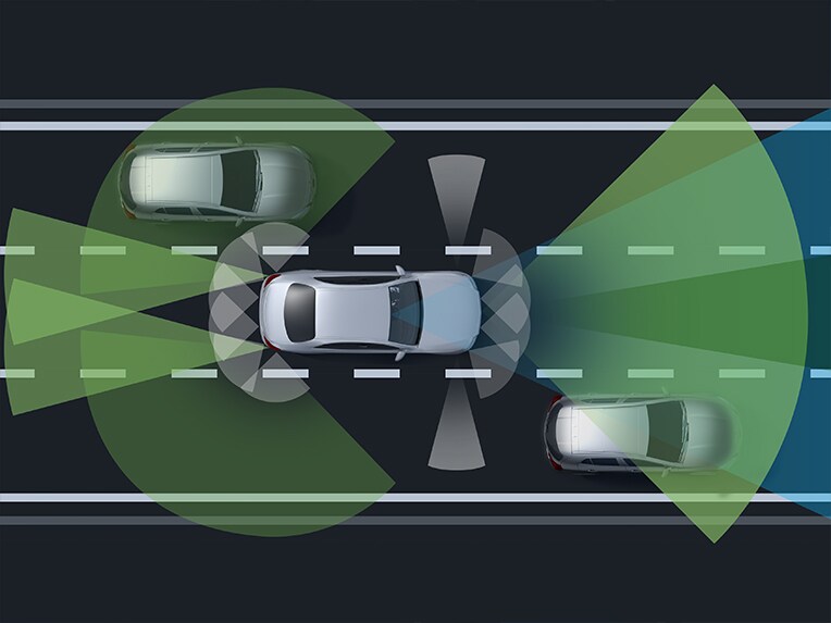 Rijassistentiepakket plus op het bestuurdersdisplay van de Mercedes-Maybach EQS SUV.