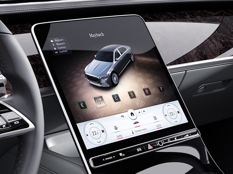 Centraal display in de Mercedes-Maybach S-Klasse.