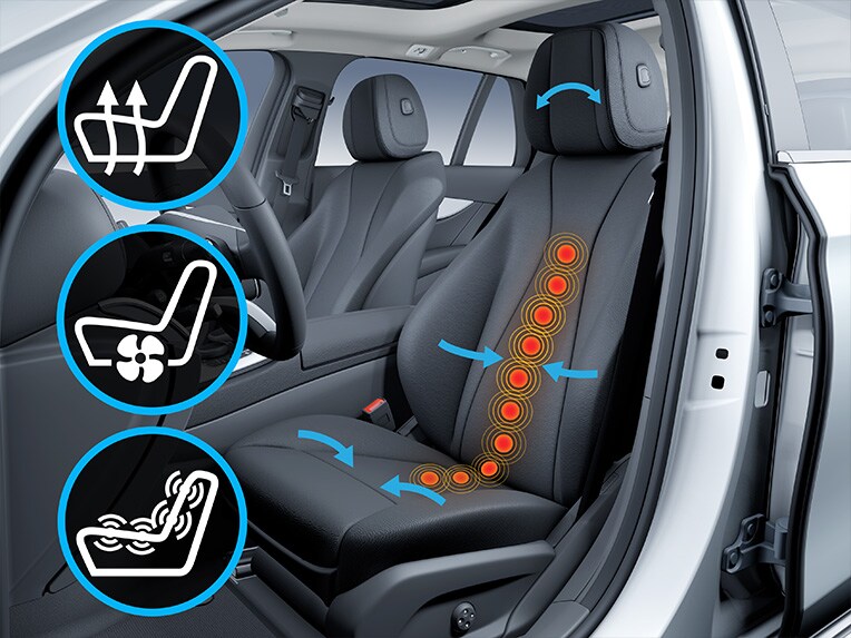 Een illustratie van de multicontourstoelen in de Mercedes-AMG SL Roadster.