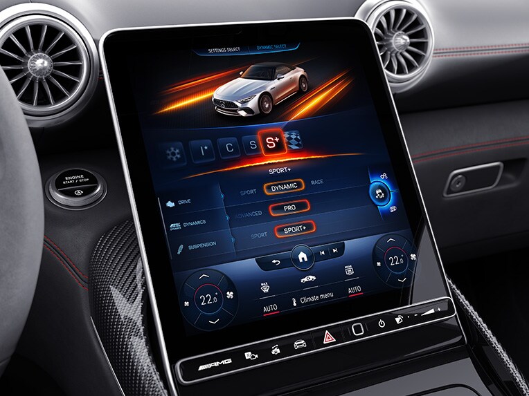 AMG DYNAMIC PLUS-pakket in het interieur van de Mercedes-AMG SL Roadster.