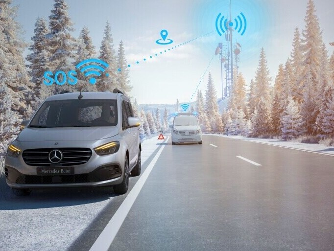 Mercedes-Benz noodoproepsysteem in de T-Klasse.