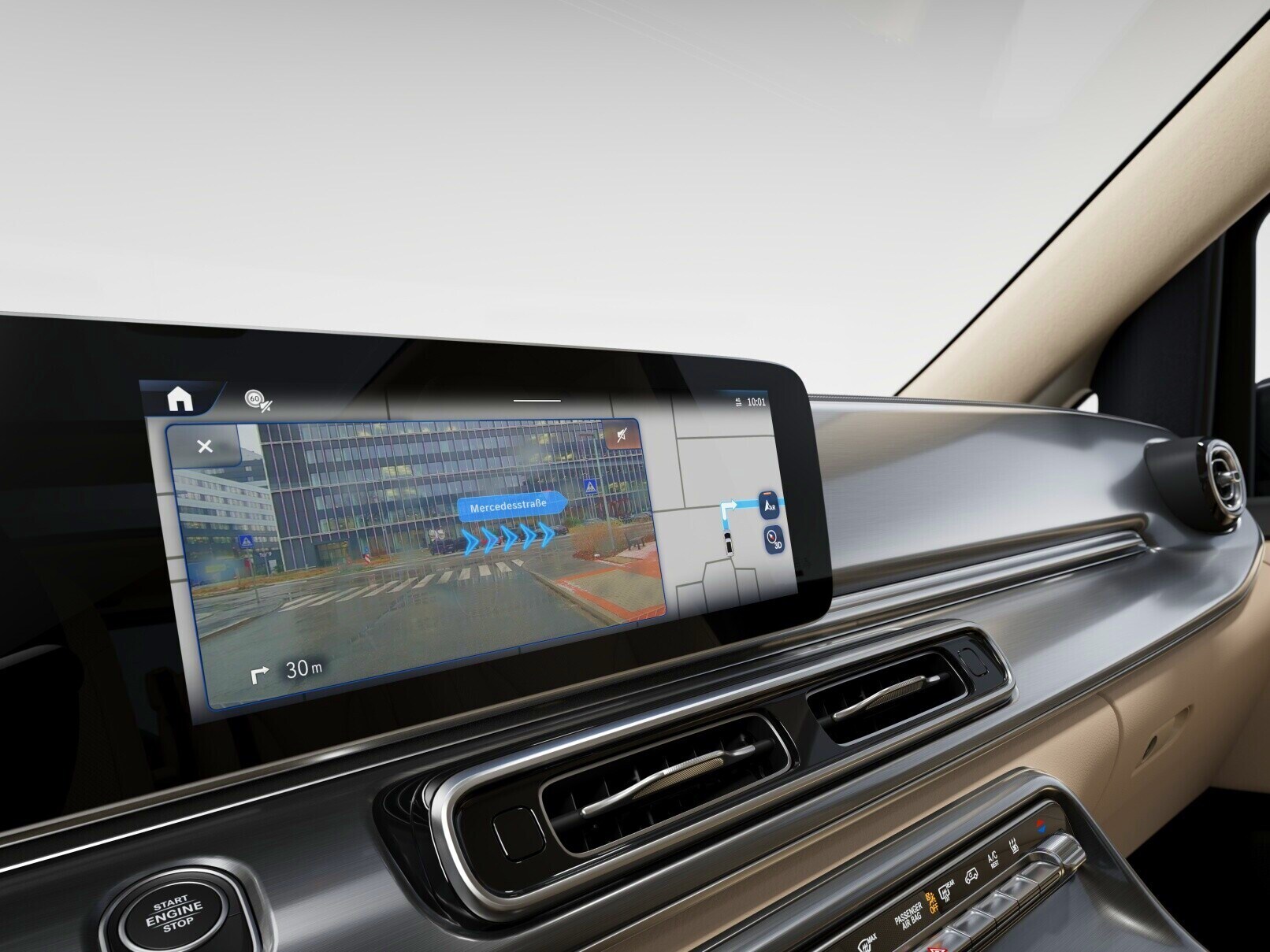 MBUX augmented reality voor de navigatie van de Mercedes-Benz V-Klasse Marco Polo.