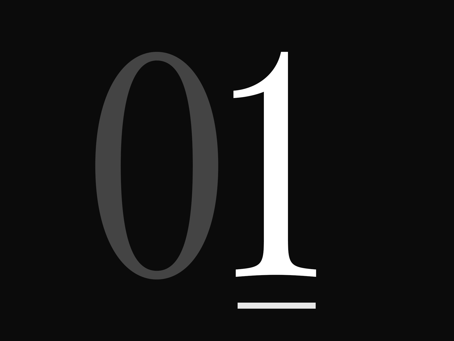 '01' groot geschreven