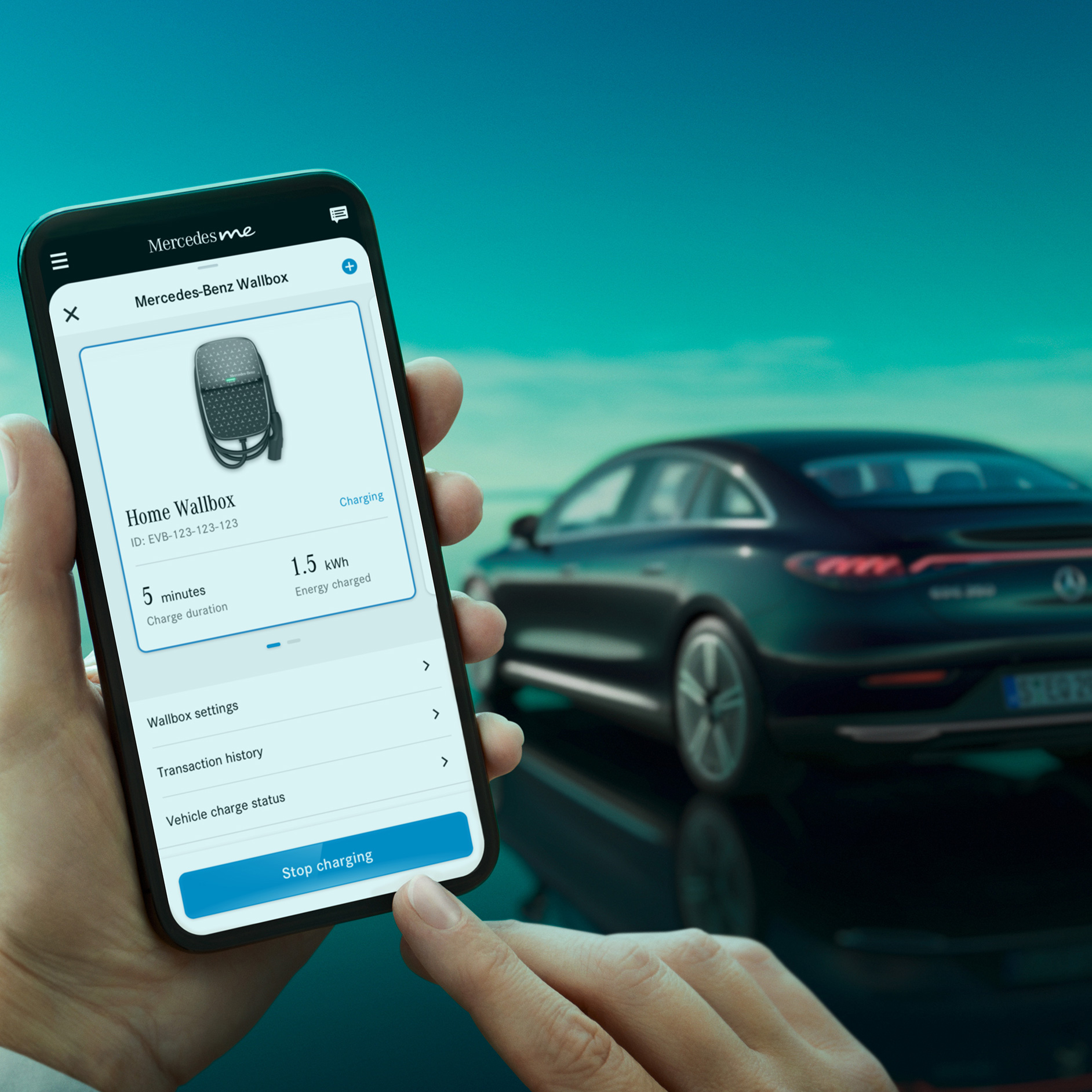 Elektrische mobiliteit | Mercedes EQE De afbeelding toont een achteraanzicht van de Mercedes EQE.